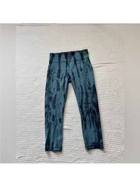 lululemon athletica Teal and Black Tie-Dye Leggings